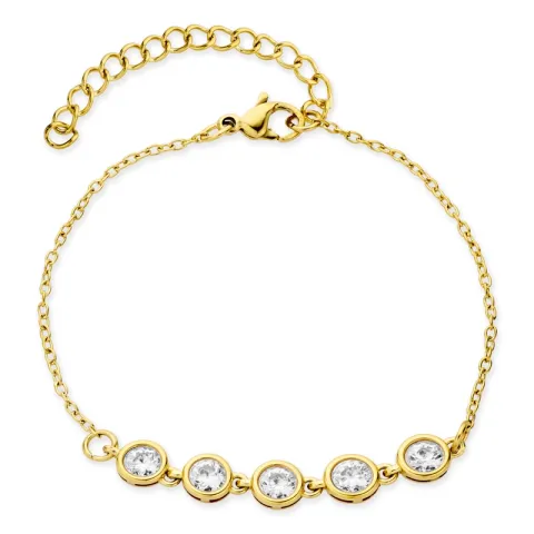 vattentät zirkon armband i förgyllt stål - OCEANA