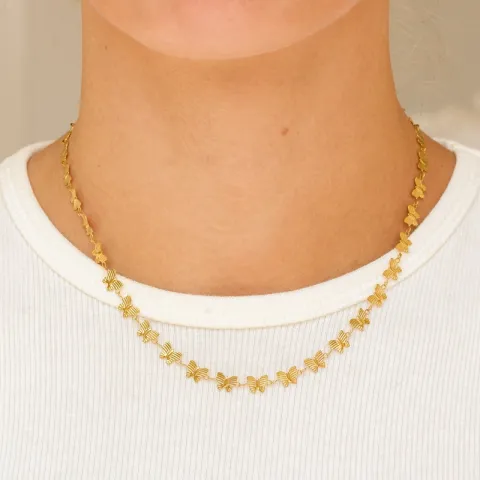 vattentät fjäril halsband i förgyllt stål - OCEANA