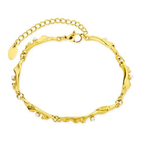 vattentät pärla armband i förgyllt stål - OCEANA