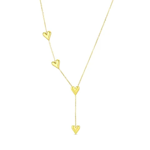 vattentät hjärta halsband i förgyllt stål - OCEANA