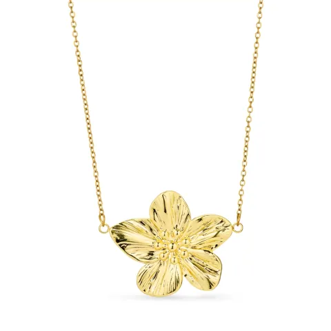 vattentät blommor halsband i förgyllt stål - OCEANA