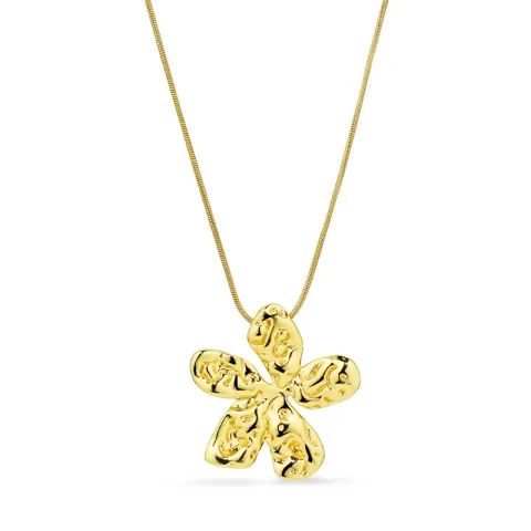 vattentät blommor halsband i förgyllt stål - OCEANA