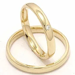 Vigselsringar i 9 karat guld 0,02 ct