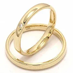 Vigselsringar i 9 karat guld 0,02 ct