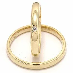 Vigselsringar i 9 karat guld 0,02 ct