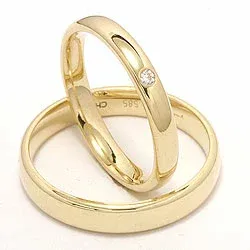 Vigselsringar i 9 karat guld 0,02 ct