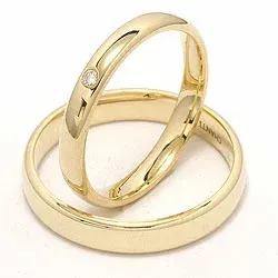 Vigselsringar i 9 karat guld 0,02 ct