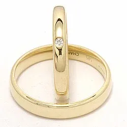 Vigselsringar i 9 karat guld 0,02 ct