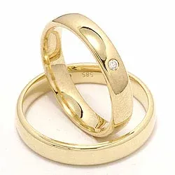 Vigselsringar i 9 karat guld 0,02 ct