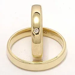 Vigselsringar i 9 karat guld 0,02 ct