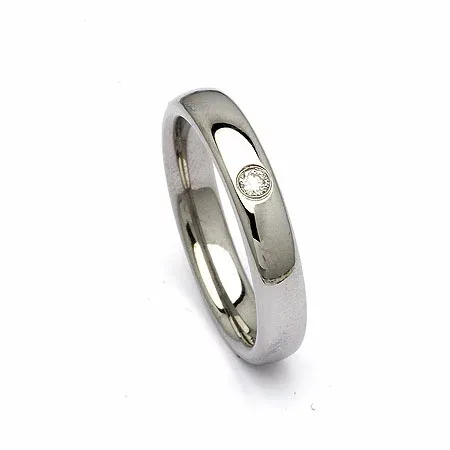 Vigselsring i stål 0,05 ct