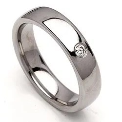 Vigselsring i stål 0,05 ct