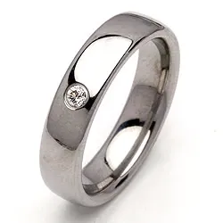 Vigselsring i stål 0,05 ct