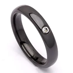 Vigselsring i svart stål 0,050 ct