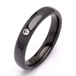 Vigselsring i svart stål 0,050 ct