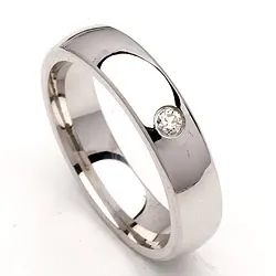 Vigselsring i silver 0,05 ct