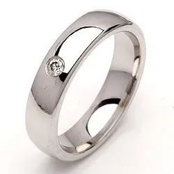Vigselsring i silver 0,05 ct
