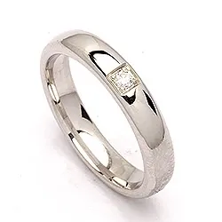 Vigselsring i silver 0,05 ct