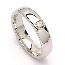 Vigselsring i silver 0,05 ct