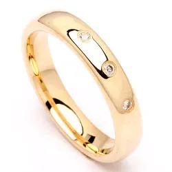 Vigselsring i 14  karat guld 0,045 ct