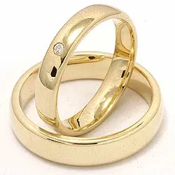 Vigselsringar i 9 karat guld 0,02 ct