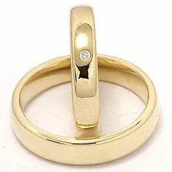 Vigselsringar i 9 karat guld 0,02 ct