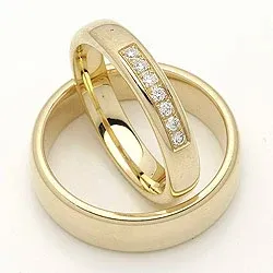 Vigselsringar i 14  karat guld 0,116 ct