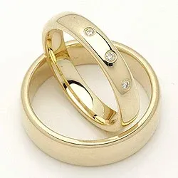Vigselsringar i 14  karat guld 0,045 ct