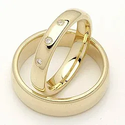 Vigselsringar i 14  karat guld 0,045 ct