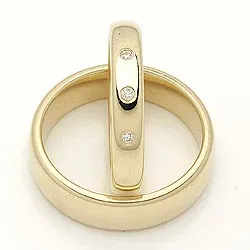 Vigselsringar i 14  karat guld 0,045 ct