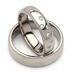Vigselsringar i titan 0,126 ct