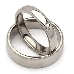 Vigselsringar i titan 0,05 ct