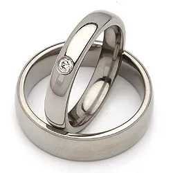 Vigselsringar i titan 0,05 ct