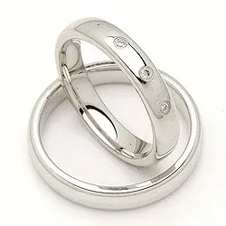 Vigselsringar i 14  karat vitguld 0,045 ct