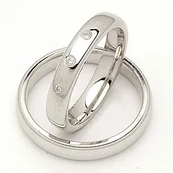 Vigselsringar i 14  karat vitguld 0,045 ct