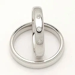 Vigselsringar i 14  karat vitguld 0,045 ct