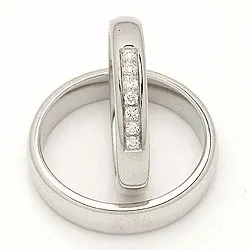 Vigselsringar i 14  karat vitguld 0,116 ct