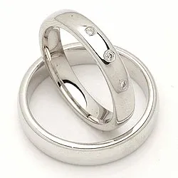 Vigselsringar i 14  karat vitguld 0,045 ct