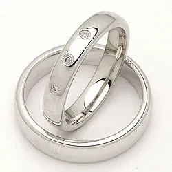 Vigselsringar i 14  karat vitguld 0,045 ct