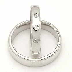Vigselsringar i 14  karat vitguld 0,045 ct