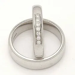 Vigselsringar i 14  karat vitguld 0,116 ct