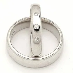 Vigselsringar i 14  karat vitguld 0,045 ct