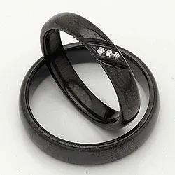 Vigselsringar i svart stål 0,045 ct