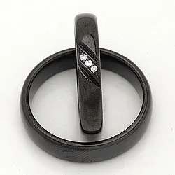 Vigselsringar i svart stål 0,045 ct