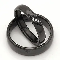 Vigselsringar i svart stål 0,045 ct