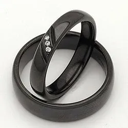 Vigselsringar i svart stål 0,045 ct