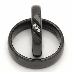 Vigselsringar i svart stål 0,045 ct