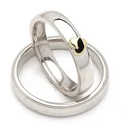 Vigselsringar i silver och 14 karat guld