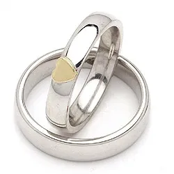 Vigselsringar i silver och 14 karat guld