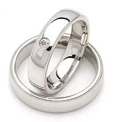 Vigselsringar i silver 0,05 ct